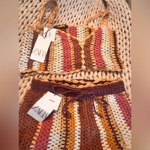 New with tags Zara two piece crochet set